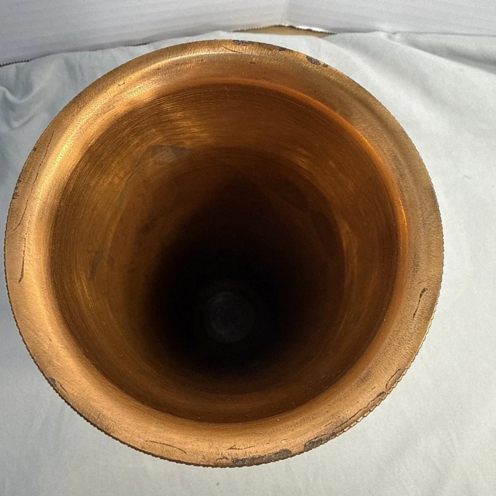 Vintage Gulistan Etched Copper Bud Vase 7.5